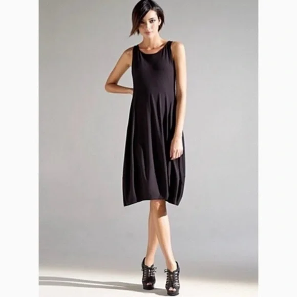 Eileen Fisher Gray Sleeveless Lantern Dress with Bubble Hem Size XS - Picture 1 of 10